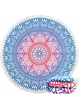 Load image into Gallery viewer, Cojín de yoga de toalla de playa redonda con estampado digital Mandala
