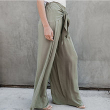 Load image into Gallery viewer, Pantalones acampanados casuales sueltos con pierna ancha Palazzo de pierna ancha de moda para mujer
