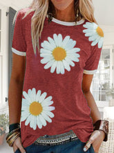 Load image into Gallery viewer, Casual slim sunflower print T-shirt for women
