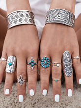 Load image into Gallery viewer, Juego de 9 anillos tallados bohemios vintage para mujer
