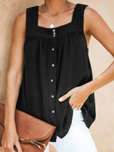 Load image into Gallery viewer, Camiseta feminina de linho com gola quadrada
