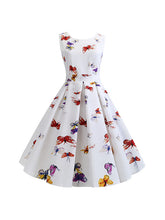 Load image into Gallery viewer, Low-rise retro dress with butterfly print
