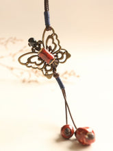 Load image into Gallery viewer, Ceramic Butterfly Pearl Necklace for Women
