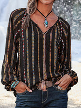 Load image into Gallery viewer, Blusa de manga comprida com estampa boho retrô
