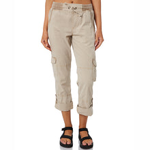 Load image into Gallery viewer, Calça cargo feminina cáqui com bolsos
