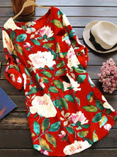 Load image into Gallery viewer, Vestido de algodón y lino con estampado floral para mujer
