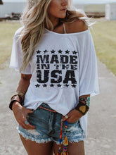 Load image into Gallery viewer, Camiseta casual feminina com estampa do Dia da Independência dos EUA
