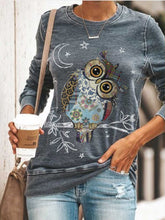 Load image into Gallery viewer, Moletom feminino Owl Star Moon Print
