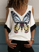 Load image into Gallery viewer, Camiseta feminina com estampa de borboleta
