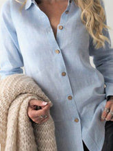 Load image into Gallery viewer, Camisa casual de lino de manga larga para mujer
