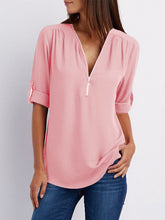 Load image into Gallery viewer, Women's Oversized V-Neck Chiffon Shirt
