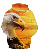 Load image into Gallery viewer, Dia da Independência americana com capuz de bolso estampado águia

