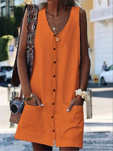 Load image into Gallery viewer, Sleeveless buttoned dress
