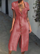Load image into Gallery viewer, Women's buttoned cotton shirt dress
