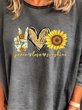 Load image into Gallery viewer, Camiseta casual extragrande con estampado de girasol
