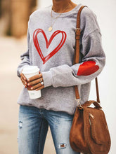 Load image into Gallery viewer, Sudadera casual con estampado de corazón Love Holiday
