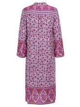Load image into Gallery viewer, Vestido curto boêmio estampado retrô abotoado
