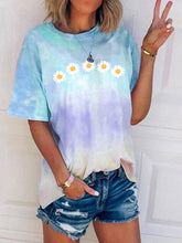 Load image into Gallery viewer, Women's Fashion Daisy Tie Dye Casual Short Sleeve T-Shirt
