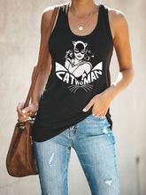 Load image into Gallery viewer, Colete sem mangas estampado feminino-gato
