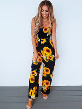 Load image into Gallery viewer, Sunflower print jumpsuits
