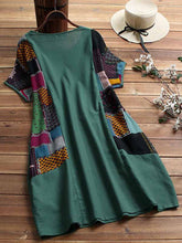Load image into Gallery viewer, Plus size linen and cotton dress
