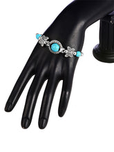 Load image into Gallery viewer, Pulseira feminina turquesa feita à mão com borboleta
