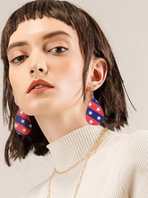 Load image into Gallery viewer, Leather Pendant Flag Earrings for Women
