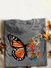 Load image into Gallery viewer, Camiseta de manga curta com estampa borboleta
