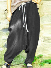 Load image into Gallery viewer, Calça Harem Feminina de Linho Sólido
