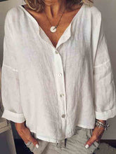 Load image into Gallery viewer, Buttoned cotton and linen shirt
