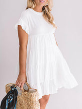 Load image into Gallery viewer, Vestido feminino de linho com babados de algodão
