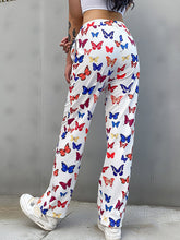 Load image into Gallery viewer, Pantalones de yoga sueltos con estampado de mariposas para mujer
