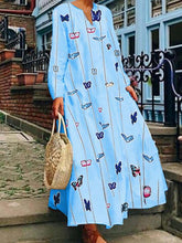 Load image into Gallery viewer, Women's Cozy Butterfly Print Dress
