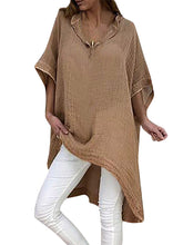 Load image into Gallery viewer, Women's loose-fitting cotton and linen shirt
