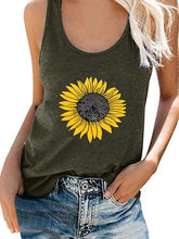 Load image into Gallery viewer, Cárdigan sin mangas con estampado de girasoles
