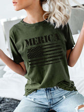 Load image into Gallery viewer, Women's Merica Flag Print Tee
