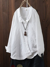 Load image into Gallery viewer, Camisa de manga larga oblicua irregular para mujer
