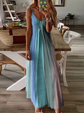 Load image into Gallery viewer, Vestido feminino gradiente com decote em V
