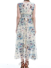 Load image into Gallery viewer, Sleeveless Butterfly Print Sleeveless Chiffon Dress
