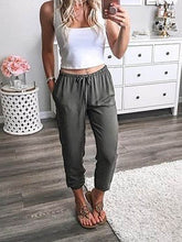 Load image into Gallery viewer, Shorts soltos de algodão liso feminino
