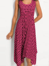 Load image into Gallery viewer, Vestido feminino sem mangas com costura listrada
