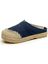 Load image into Gallery viewer, Sapatos casuais com plataforma de linho vintage feminino

