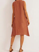 Load image into Gallery viewer, Vestido de una sola fila abotonado sin mangas para mujer
