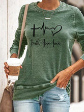 Load image into Gallery viewer, Camiseta de manga larga Faith Hope Love
