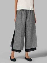Load image into Gallery viewer, Casual cotton and linen trousers Wide leg trousers
