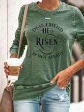 Load image into Gallery viewer, Caro amigo para as mulheres, ele ressuscitou, não tema a camiseta com impressão de cartas
