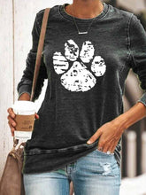 Load image into Gallery viewer, Camiseta confortável com estampa de pata para mulher
