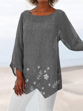 Load image into Gallery viewer, Camiseta feminina de algodão e linho solta
