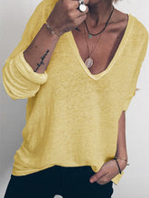 Load image into Gallery viewer, Camiseta feminina fina cor sólida
