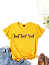 Load image into Gallery viewer, Fashion butterfly print T-shirt
